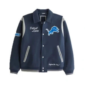 Abercrombie Detroit Lions blue Varsity Jacket