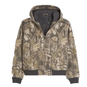 Men's Hooded Hollister Camo Zip-Up Jacket